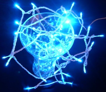 <b>Azul 50 Superbright LED luzes da corda estática em Limpar Cabo 24V Baixa Tensão</b> Azul 50 Superbright LED luzes da corda estática em Limpar Cabo - Luzes LED Stringfabricado na China