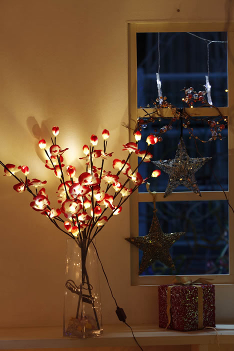 FY-50016 LED natal flor galho de árvore pequenas luzes lâmpada barata levou