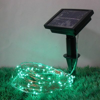 Solar Powered LED verde 100 F Solar Powered LED verde 100 Fio de cobre de Cordas Luzes de Natal ao ar livre do jardim - Powered Luzes LED Solar Stringfabricado na China